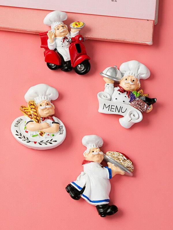 3D Resin Chef Cook Fridge Magnet