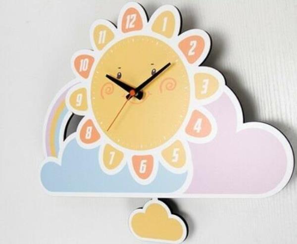 Cartoon Wood Wall Pendulum Clock