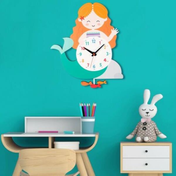 Cartoon Wood Wall Pendulum Clock