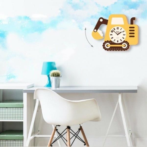 Kids Swing Pendulum Wooden Wall Clock