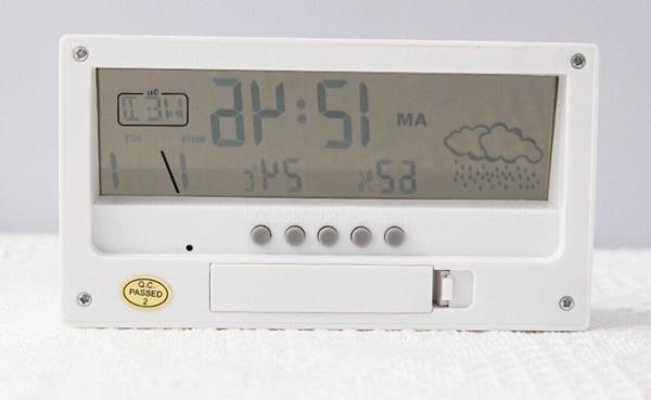 LCD White Digital Multifunction Clock