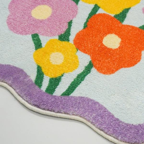 Flower Faux Cashmere Floor Mat