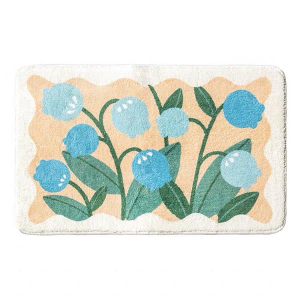 Flower Faux Cashmere Floor Mat