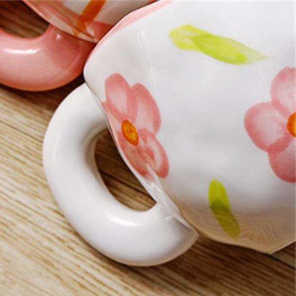 Fairy Handmade Pink Flower Ceramic Cup