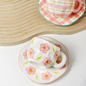 Fairy Handmade Pink Flower Ceramic Cup