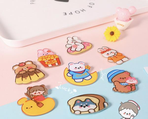 8 Cute Cartoon Animal Acrylic Fridge Magnets