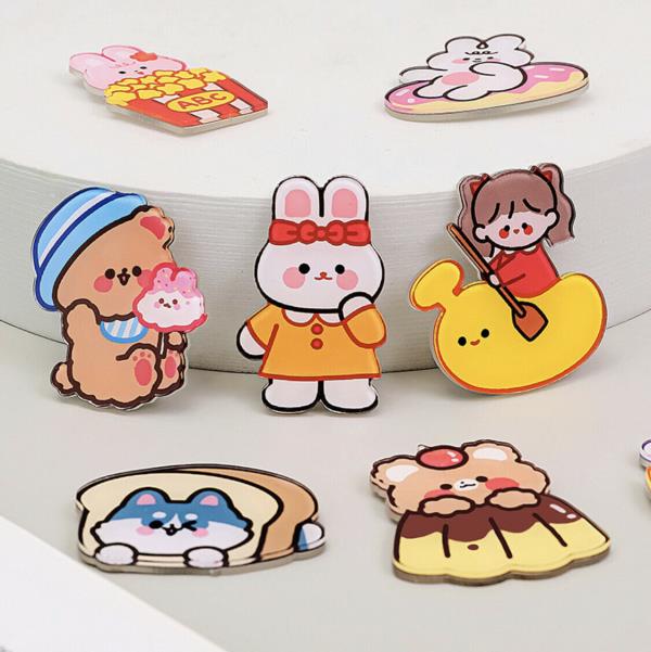 8 Cute Cartoon Animal Acrylic Fridge Magnets