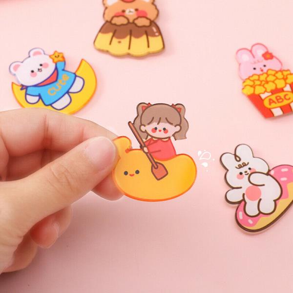 8 Cute Cartoon Animal Acrylic Fridge Magnets