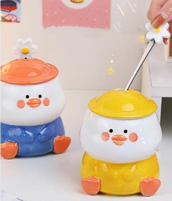 Cute Cartoon Duck Ceramic Drinking Mug