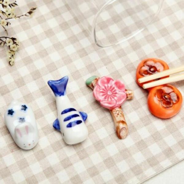 2 Ceramic Chopsticks Spoon Holders