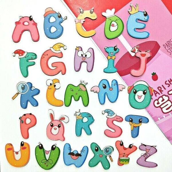 26 Cartoon Cute Alphabet Acrylic Fridge Magnets