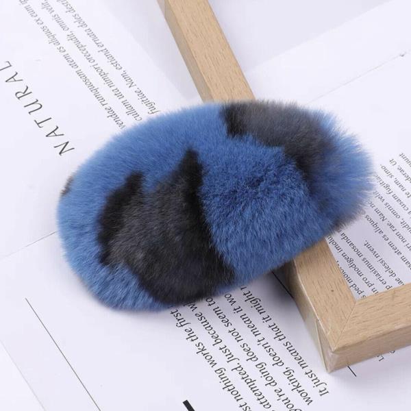 Winter Candy Leopard Print Fluffy Rabbit Hair Clip