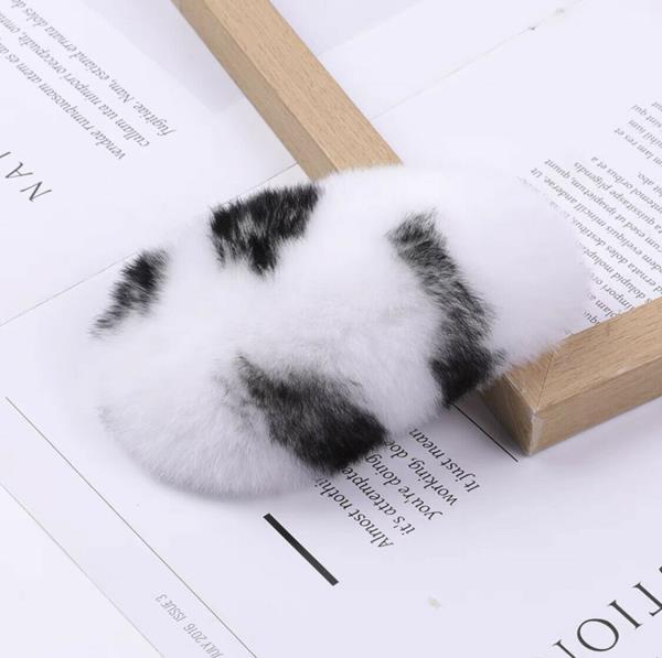 Winter Candy Leopard Print Fluffy Rabbit Hair Clip