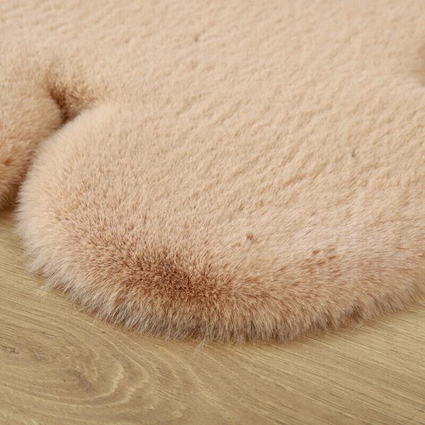 Soft Faux Rabbit Fur Cartoon Bear Floor Rug