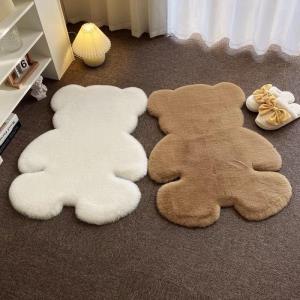 Soft Faux Rabbit Fur Cartoon Bear Floor Rug