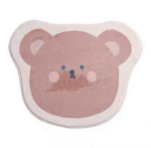 Cartoon Pink Peach Round Anti Slip Floor Soft Rug