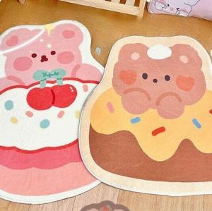 Soft Faux Rabbit Fur Cartoon Bear Floor Rug