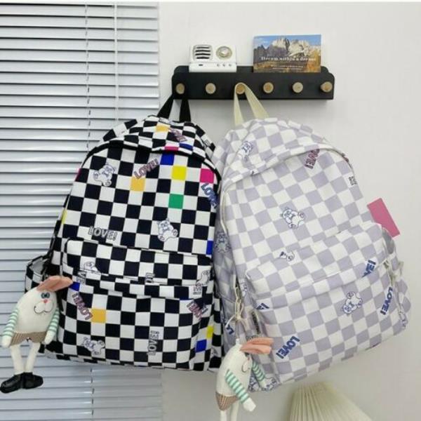 Candy Checkerboard Preppy School Backpack