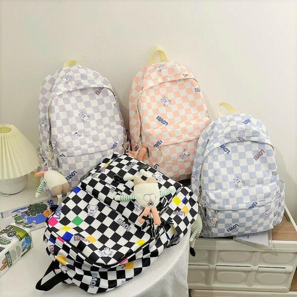 Candy Checkerboard Preppy School Backpack