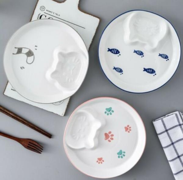 3D Cat Sauce Dish Ceramic Plate