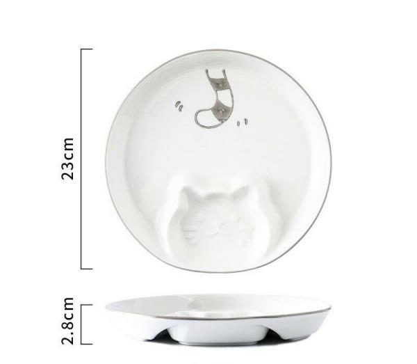 3D Cat Sauce Dish Ceramic Plate