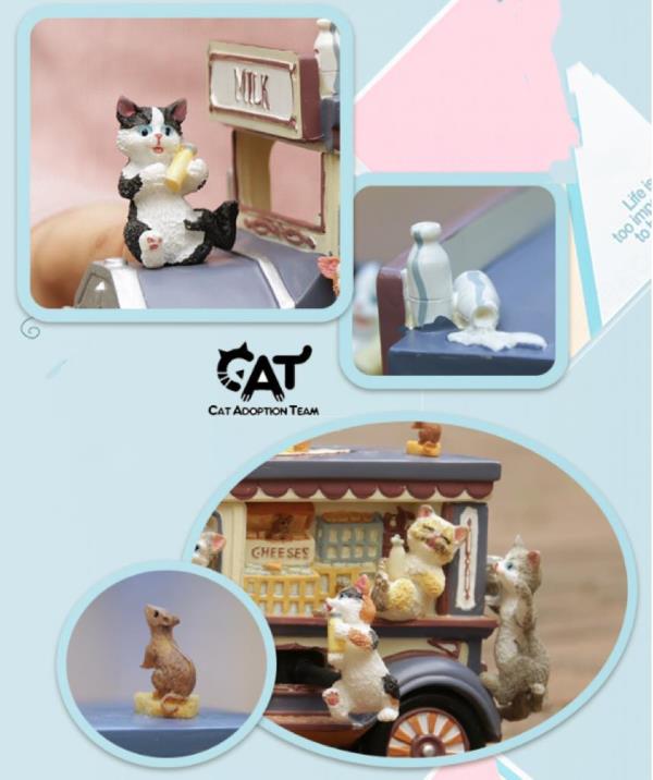 Cat Dancing Party Rotate Music Box