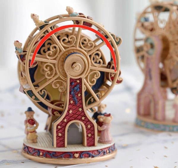 Retro Vintage Ferris Wheel Bear Rotate Music Box