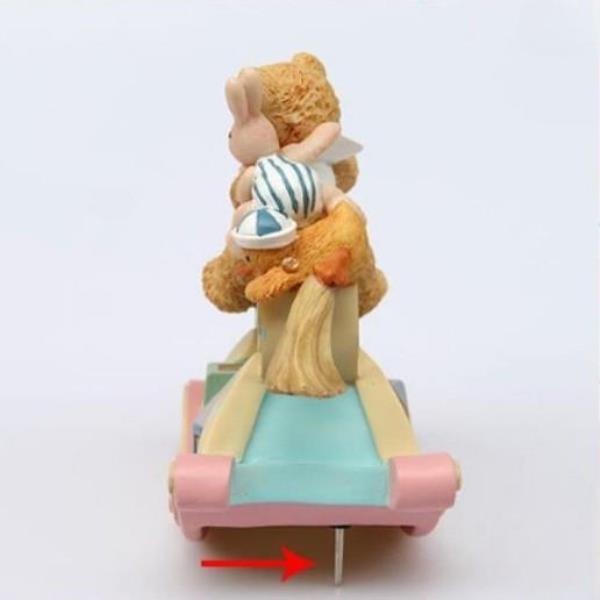 Cartoon Bear Rabbit Rocking Chair Rotate Music Box