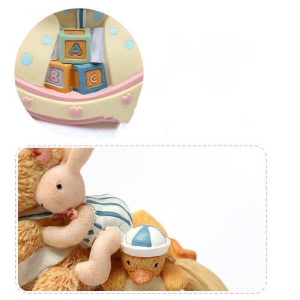 Cartoon Bear Rabbit Rocking Chair Rotate Music Box