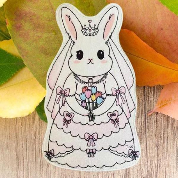 Cartoon Thick Fur Princess Rabbit Floor Rug