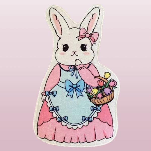 Cartoon Thick Fur Princess Rabbit Floor Rug