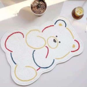 Flower Soft Faux Lamb Wool Long Floor Mat