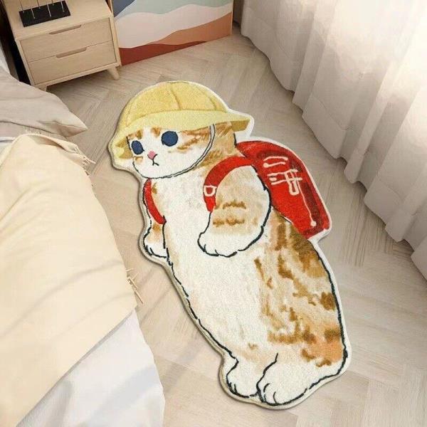 Cartoon Cat Long Fur Floor Rug