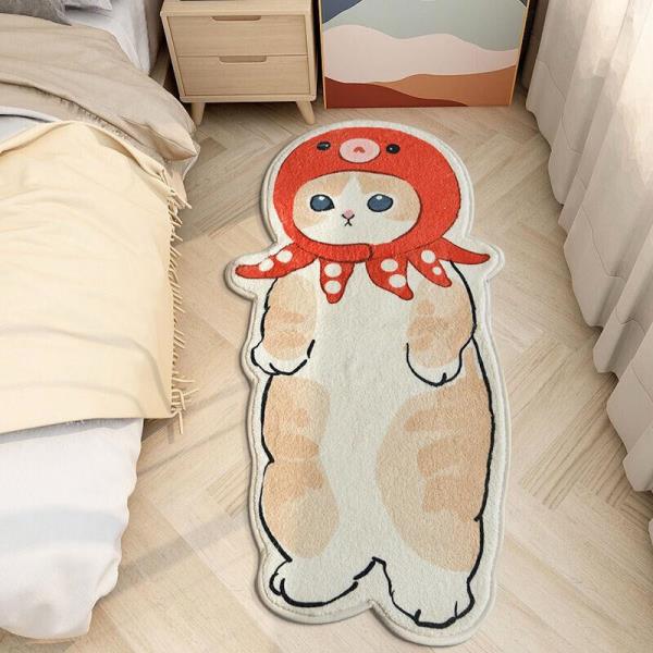 Cartoon Cat Long Fur Floor Rug