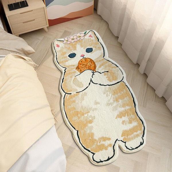 Cartoon Cat Long Fur Floor Rug