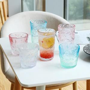 2 Short Ice Bark Glass Cups