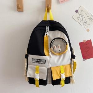 Black Drawstring Travel Sport Canvas Backpack