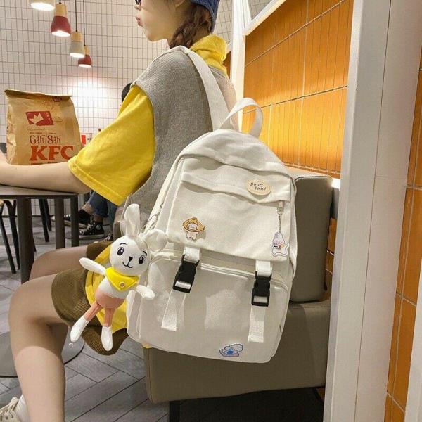 Canvas Durable School Casual Multi Pockets Backpack