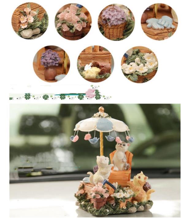 Cartoon Cat Umbrella Rotate Gift Music Box