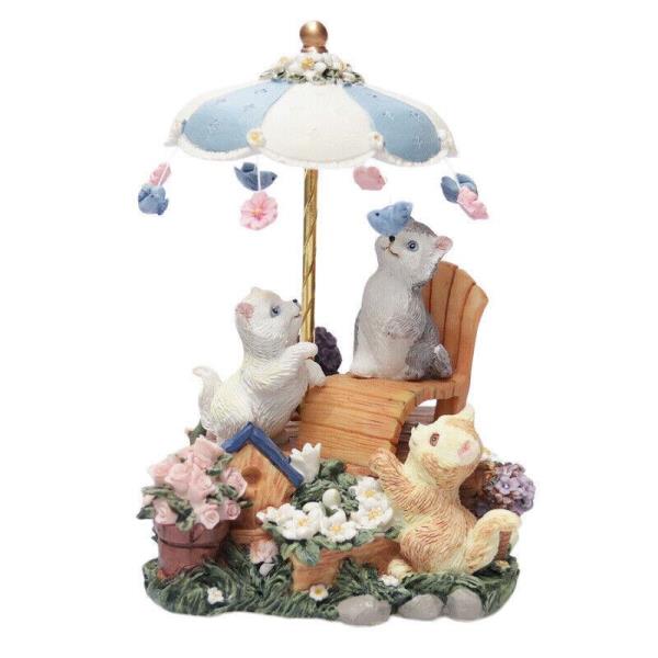 Cartoon Cat Umbrella Rotate Gift Music Box