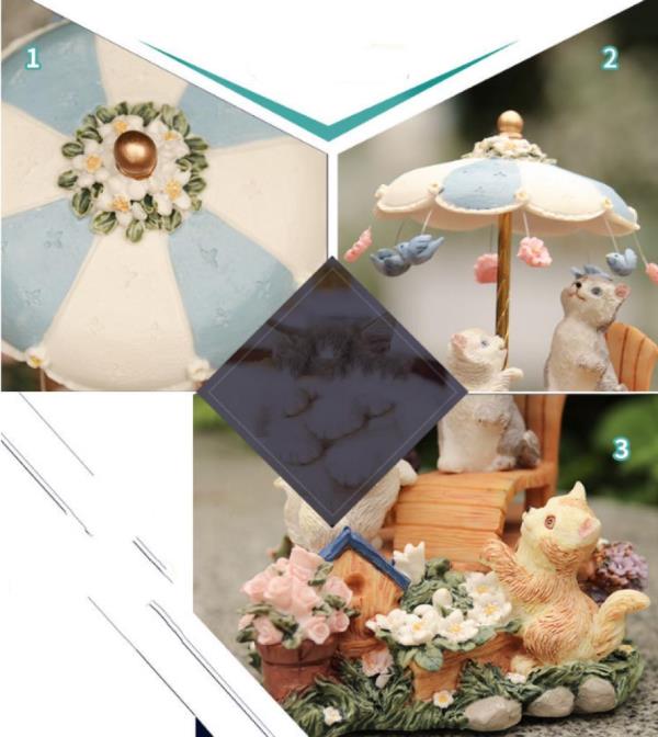 Cartoon Cat Umbrella Rotate Gift Music Box