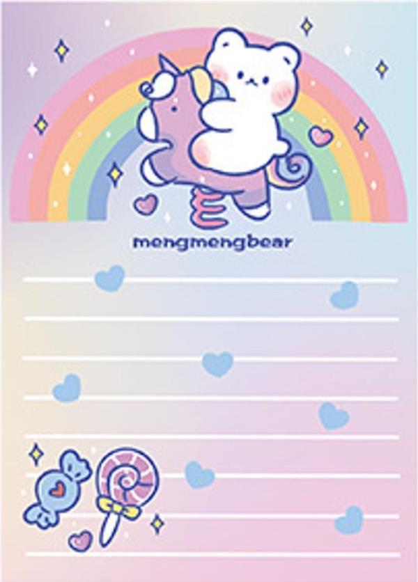 Cartoon Bear Memo Notes