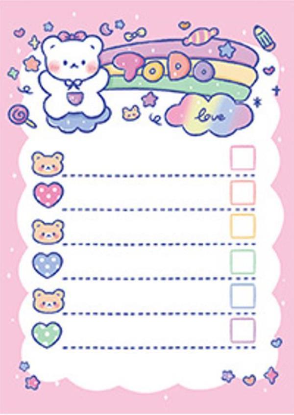 Cartoon Bear Memo Notes