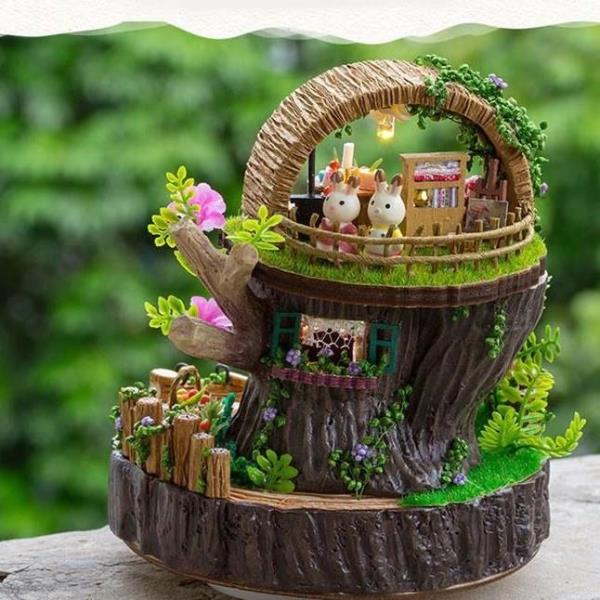 DIY Totoro Handmade Rotating Music Box Dollhouse