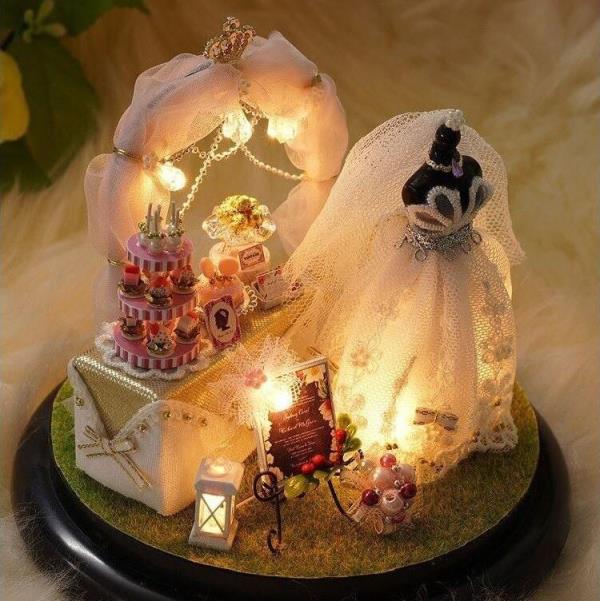 Cutebee Love Wedding Dress DIY Miniature Dollhouse