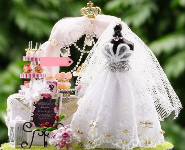 Cutebee Love Wedding Dress DIY Miniature Dollhouse