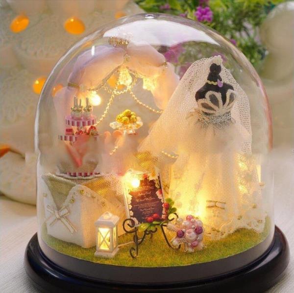 Cutebee Love Wedding Dress DIY Miniature Dollhouse