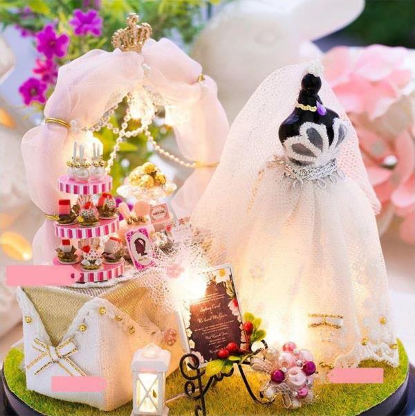 Cutebee Love Wedding Dress DIY Miniature Dollhouse