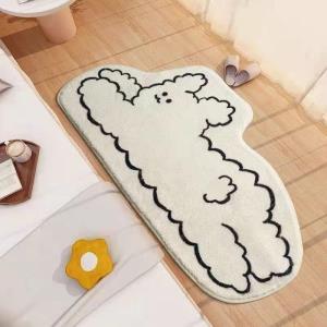 Soft Faux Rabbit Fur Cartoon Bear Floor Rug