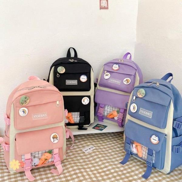 4 Pcs Durable Candy School Backpack Set